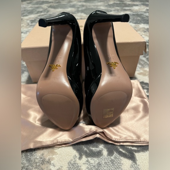 Prada Patent Leather Open Toed Stiletto Heels - Picture 5 of 9
